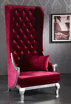 High Back King And Queen Throne Chairs Velvet Solid Wood 880x900x1890mm