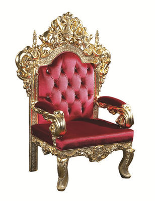Sedia posteriore del trono dell'hotel dello SGS alta di nozze di lusso antiche di cuoio rosse della mobilia