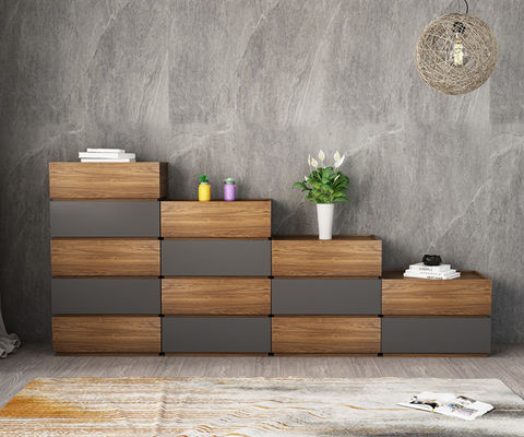 Grey Wood Storage Cabinets Chest della mobilia di legno della melammina del salone del cassetto