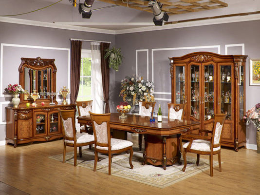 La sala da pranzo di legno di lusso di combinazione di Xinyu mette l'insieme europeo 6 Seaters del tavolo da pranzo