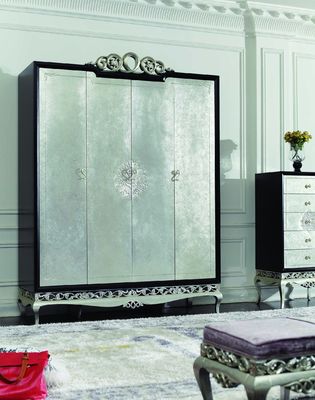 SGS Italian Luxury European Bedroom Furniture Purple Natural Wood King Bedroom Set