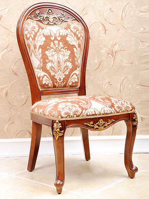 ISO14001 Wood And Fabric Armchair Teak Wood Dining Chairs