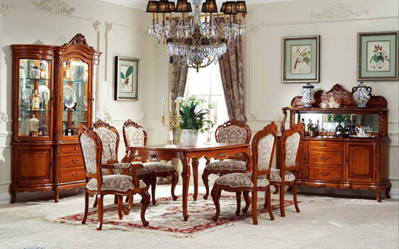 7Pcs Kitchen Simple Luxury Wood Dining Room Sets Commercial ISO 9001