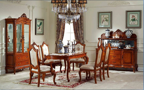 7Pcs Kitchen Simple Luxury Wood Dining Room Sets Commercial ISO 9001