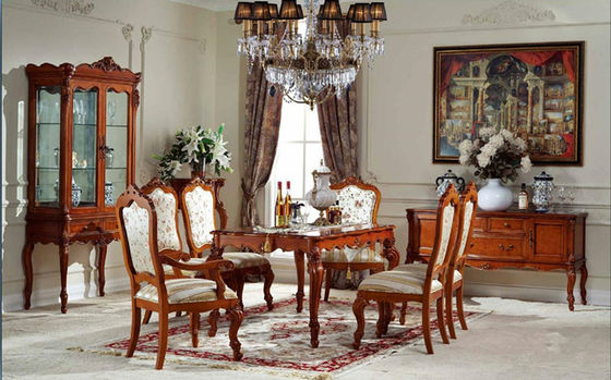 7Pcs Kitchen Simple Luxury Wood Dining Room Sets Commercial ISO 9001