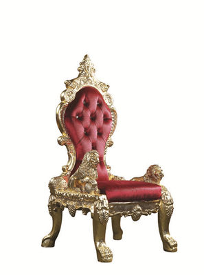 Sedia posteriore del trono dell'hotel dello SGS alta di nozze di lusso antiche di cuoio rosse della mobilia