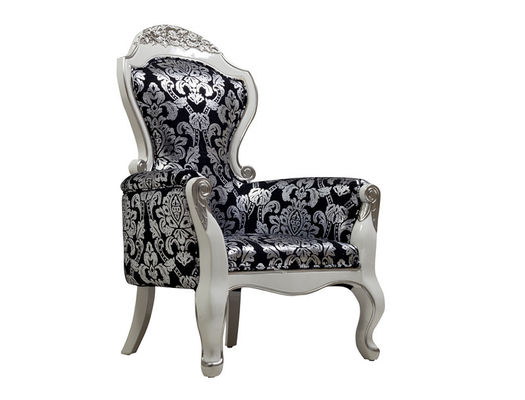 Fabric Fiberglass Hotel Lobby Sofa Chair Vintage Antique Silver King Throne Chair 75kg