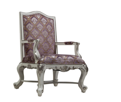 Fabric Fiberglass Hotel Lobby Sofa Chair Vintage Antique Silver King Throne Chair 75kg