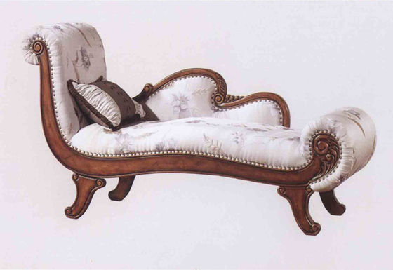 Curved Rose Gold Luxury Chaise Lounge MDF Plywood Frame