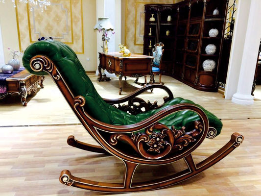 Green Wooden European Style Lounge Chair Living Room Relex Modern Rocking Chair