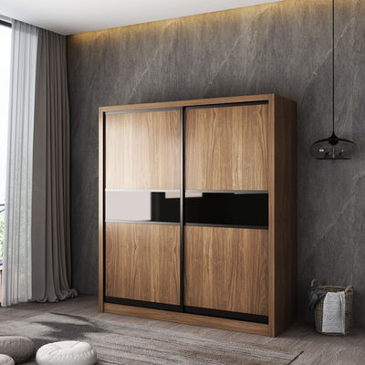Guardaroba di legno del gabinetto della parete della camera da letto della mobilia della melammina laminata del MDF con i portelli scorrevoli