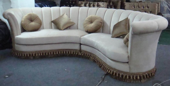 Mobilia classica Sofa Ombination di lusso di legno Sofa Recliner a forma di L del salone