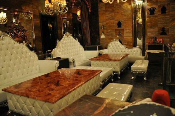 Strato francese di stile dell'ufficio del salone dell'hotel a forma di L d'angolo di Sofa Sectional KTV
