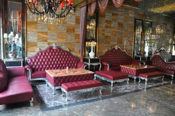 Strato francese di stile dell'ufficio del salone dell'hotel a forma di L d'angolo di Sofa Sectional KTV