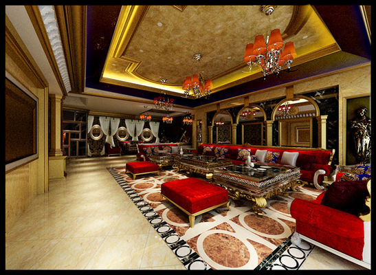 Oro Sofa Hotel Fabric di lusso di legno stile americano classico KTV Sofa Set sezionale