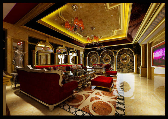 Oro Sofa Hotel Fabric di lusso di legno stile americano classico KTV Sofa Set sezionale