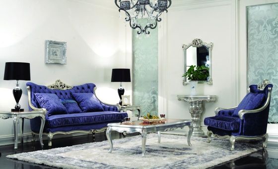Cad 3D mobilia di lusso 3 2 blu moderni del salone di 3 pezzi 1 velluto Sofa Sets di Seater