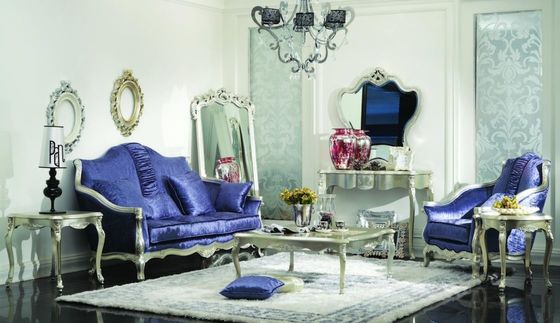 Cad 3D mobilia di lusso 3 2 blu moderni del salone di 3 pezzi 1 velluto Sofa Sets di Seater